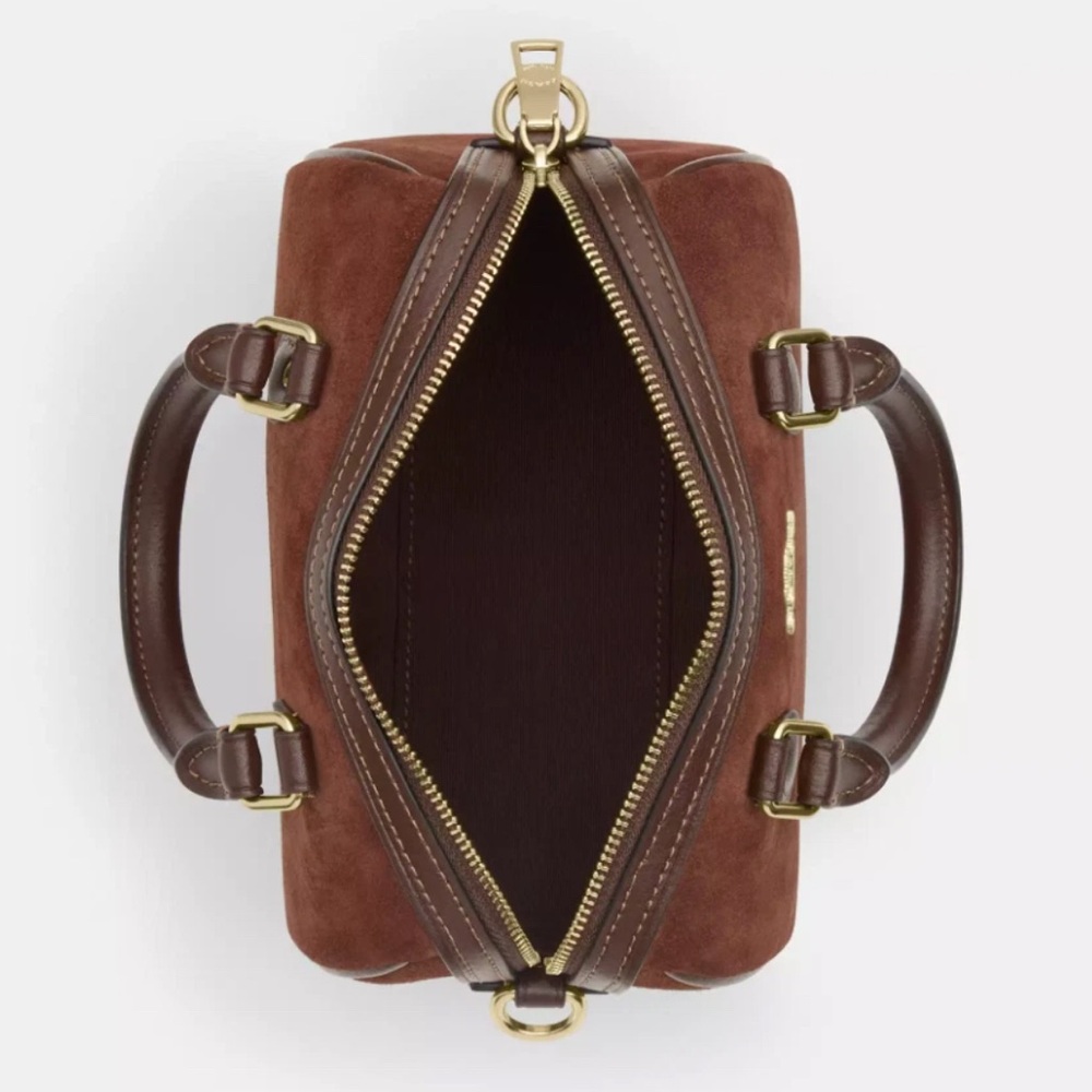 NWT Coach Mini Rowan Crossbody Bag CCF29 suede/Vintage Brown - Picture 3 of 16